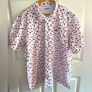 Columbia Men’s Standard Trollers Best Fishing Short Sleeve Shirt, Americana USA